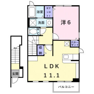 1LDK 間取り図