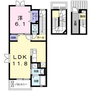 1LDK 間取り図