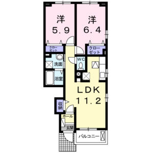 2LDK 間取り図