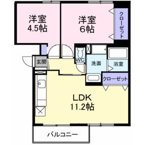 2LDK 間取り図
