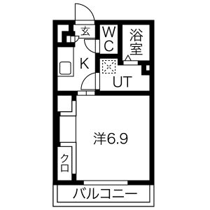 1K 間取り図