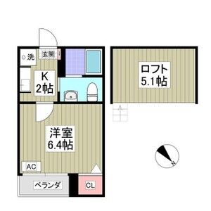 1K 間取り図