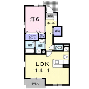 1LDK 間取り図