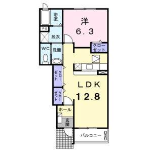 1LDK 間取り図