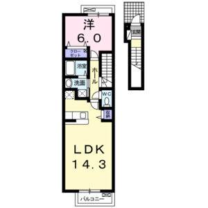 1LDK 間取り図