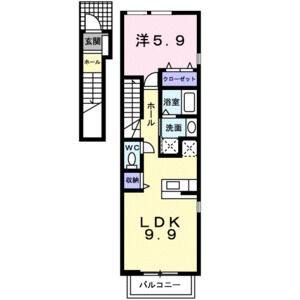 1LDK 間取り図