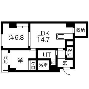 2LDK 間取り図