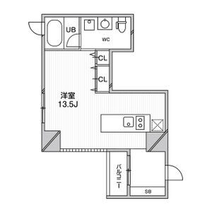 1DK 間取り図