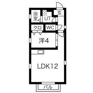 1LDK 間取り図