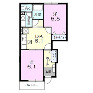 2DK 間取り図