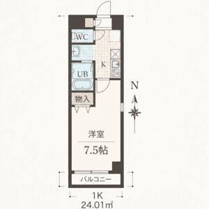 1K 間取り図