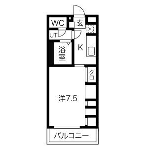 1K 間取り図