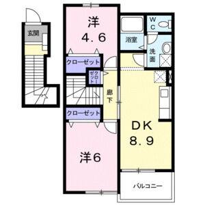 2DK 間取り図