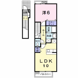 1LDK 間取り図
