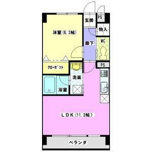 1LDK 間取り図
