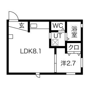 1LDK 間取り図