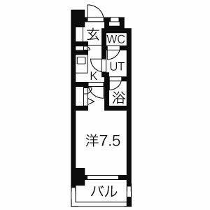 1K 間取り図