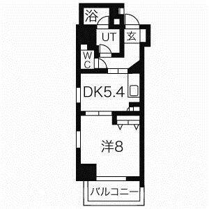 1DK 間取り図