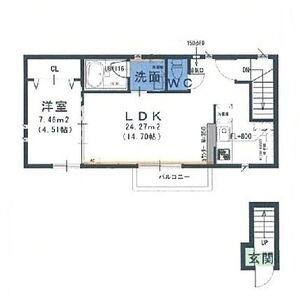 1DK 間取り図