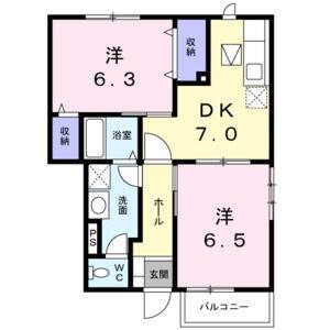 2DK 間取り図