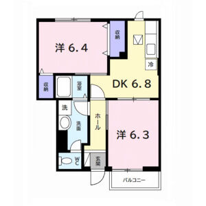 2DK 間取り図
