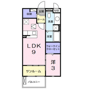 1LDK 間取り図
