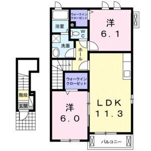 2LDK 間取り図