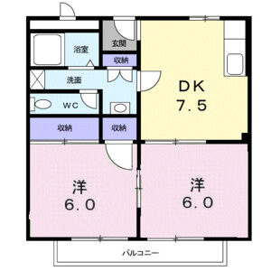 2DK 間取り図