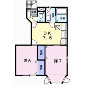 2DK 間取り図