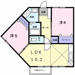 2LDK 間取り図