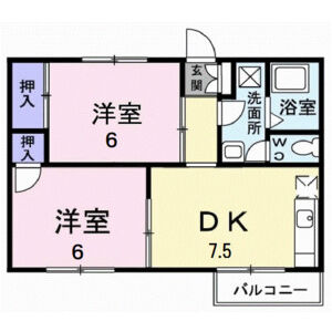 2DK 間取り図