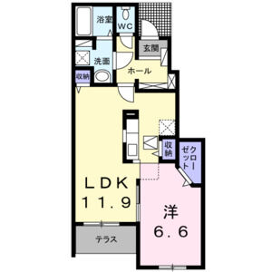 1LDK 間取り図