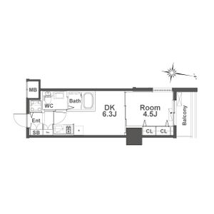 1DK 間取り図