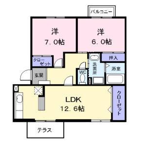 2LDK 間取り図