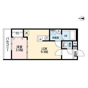1LDK 間取り図