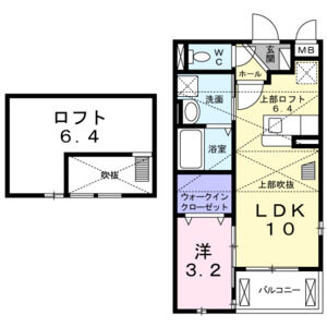 1LDK 間取り図