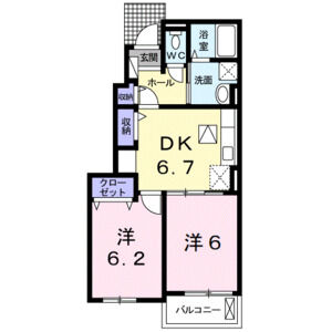2DK 間取り図