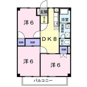 3DK 間取り図