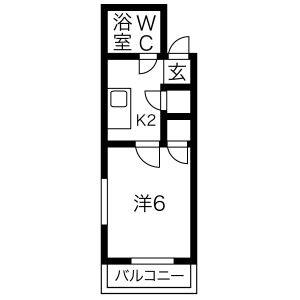 1K 間取り図