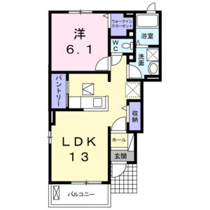 1LDK 間取り図