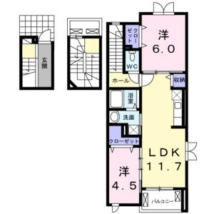 2LDK 間取り図
