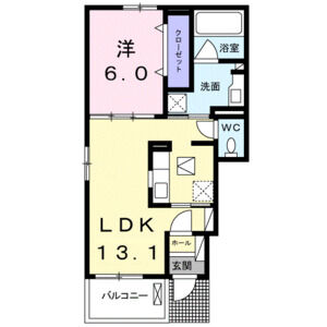 1LDK 間取り図