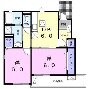 2DK 間取り図