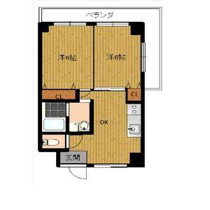 2DK 間取り図