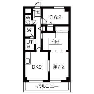 3DK 間取り図