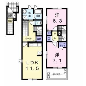 2LDK 間取り図