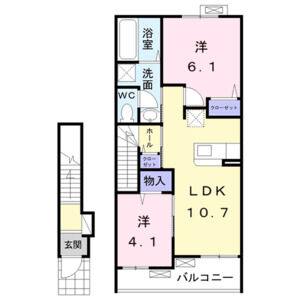 2LDK 間取り図