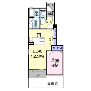1LDK 間取り図