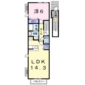 1LDK 間取り図