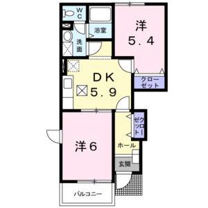 2DK 間取り図